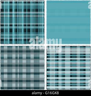 Four pattern of blue patches illustration Stock Vector