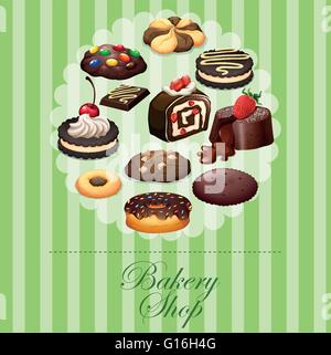 Different kind of desserts illustration Stock Vector