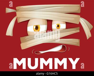 Mummy wrapped with cloth illustration Stock Vector