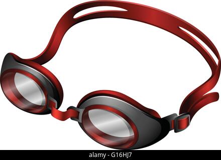 Swimming goggles on wihte illustration Stock Vector