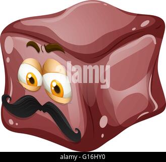 Ice cube with face illustration Stock Vector