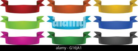 Different color of blank banners Stock Vector