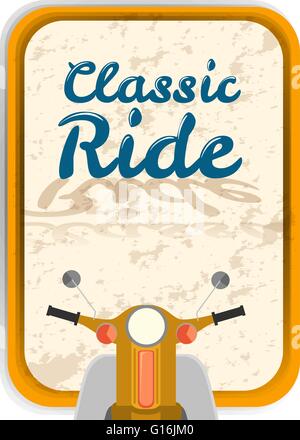 Poster design with classic ride illustration Stock Vector