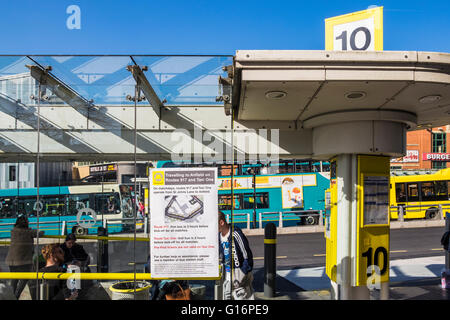 Queen Square Bus Station, Liverpool, Meraeyside, England, U.K. Stock Photo