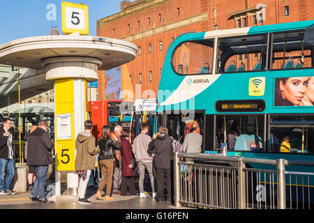 Queen Square Bus Station, Liverpool, Meraeyside, England, U.K. Stock Photo