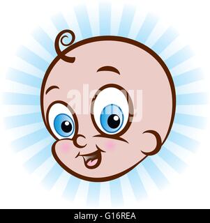 vector illustration of baby boys head. it is a boy. Stock Vector
