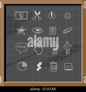 Hand drawn business signs on chalkboard Stock Vector