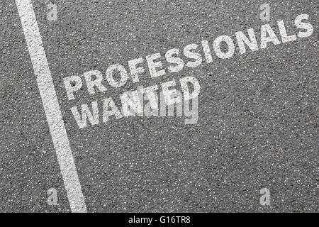 Professionals wanted jobs, job working professional recruitment employees business concept Stock Photo