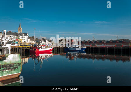 Still calm sea at Killybegs fishing harbour, County Donegal, Ireland Stock Photo