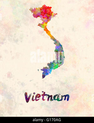 Vietnam in watercolor Stock Photo