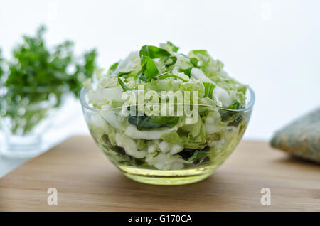 Chinese cabbage salad on the table Stock Photo