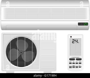 Air conditioner system on white background. Vector illustration. Stock Vector