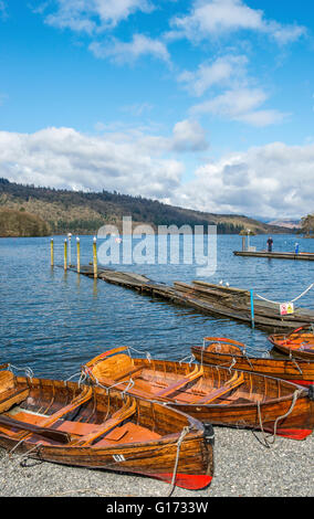 Lake Windermere Rowing Boats Cumbria Lake District England Uk Gb Stock 