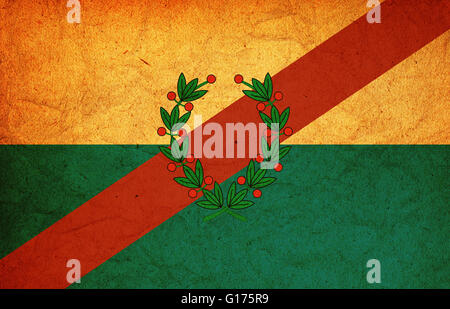 old vintage flag of one of administrative divisions of argentina called la rioja Stock Photo