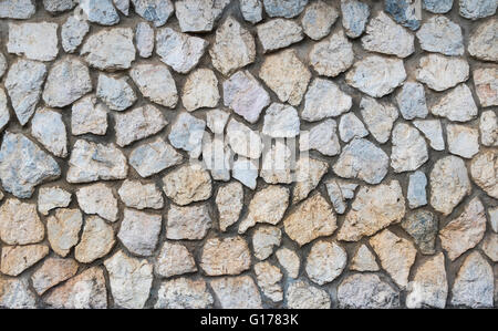 pattern gray color of modern style design decorative uneven cracked real stone wall surface with cement Stock Photo