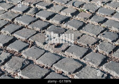 Background image of old cobblestone road Stock Photo