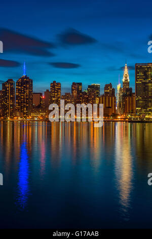 Midtown Manhattan NYC at nightfall Stock Photo