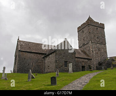 St Clement's Church, Rodel, Harris, Scotland. Stock Photo