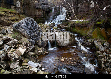 Swinner Gill Waterfall, Swaledale, North Yorkshire Dales Stock Photo