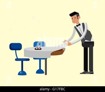 Vector detailed character people in the restaurant Stock Vector