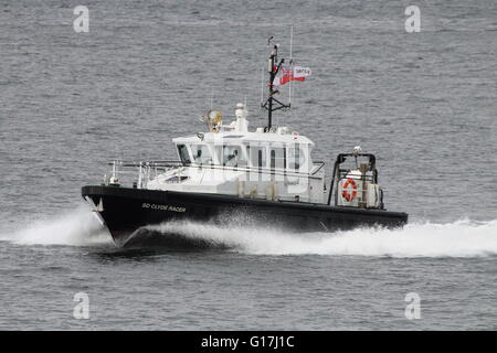 SD Clyde Racer, one of the Clyde-based Admiralty pilot boats, during the build up to Exercise Joint Warrior 16-1. Stock Photo