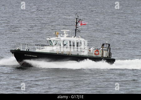 SD Clyde Racer, one of the Clyde-based Admiralty pilot boats, during the build up to Exercise Joint Warrior 16-1. Stock Photo