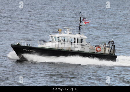 SD Clyde Racer, one of the Clyde-based Admiralty pilot boats, during the build up to Exercise Joint Warrior 16-1. Stock Photo