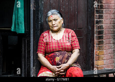 Street Portrait of a Nepalese woman Stock Photo