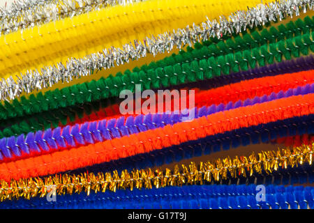 Pile of different coloured pipe cleaners Stock Photo