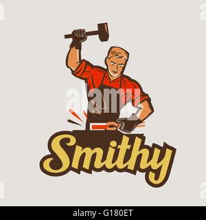 blacksmith, smithy. vector illustration Stock Vector