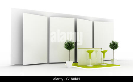 Empty exhibition booth, copy space illustration, 3d rendering Stock Photo