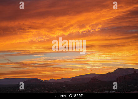 Sunset over Sedona, Arizona Stock Photo