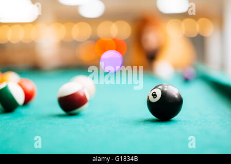 Snooker eight ball pool Stock Photo