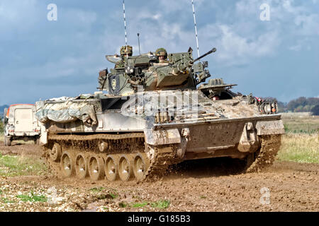A British Army Warrior Infantry Fighting Vehicle, MCV-80, on the Salisbury Plain military Training Area in Wiltshire, UK. Stock Photo
