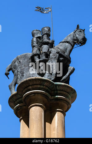 Knights Templar statue situated outside Temple Church in London. Stock Photo