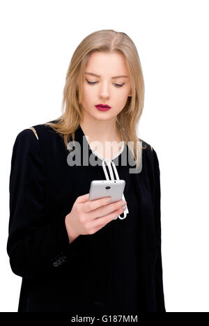 businesswoman with cell phone Stock Photo