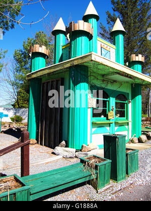 Old Forge, New York, USA. May 10, 2016. Over the Rainbow Mini Golf, a Wizard of Oz themed miniature golf course Stock Photo