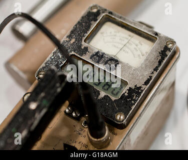 Radiation detector. Portable radiation detector, or Geiger counter. The  Geiger-Muller tube (Geiger counter) is an instrument used for detecting and  me Stock Photo - Alamy