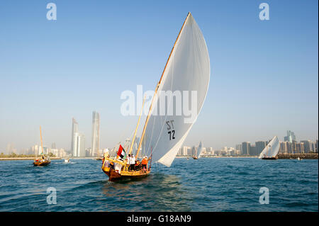 Dhow racing Abu Dhabi, United Arab Emirates. Stock Photo