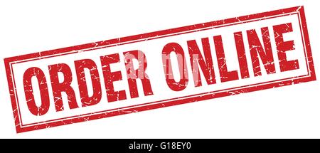 order online stamp. square grunge sign isolated on white background ...