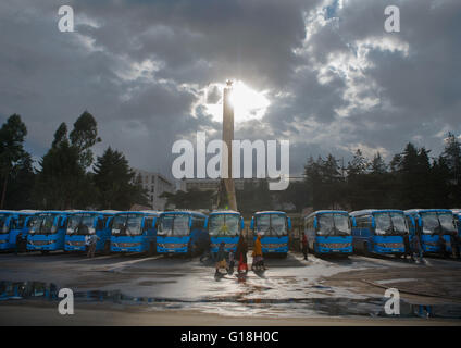 Tiglachin monument with red star, Addis abeba region, Addis ababa, Ethiopia Stock Photo