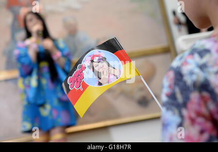 Stockholm, Sweden. 10th May, 2016. German singer Jamie-Lee Kriewitz performs during a reception at the German Embassy in Stockholm, Sweden, 10 May 2016 on the occasion of the 61st annual Eurovision Song Contest (ESC). The Grand ESC Final will take place on 14 May. Credit:  dpa picture alliance/Alamy Live News Stock Photo