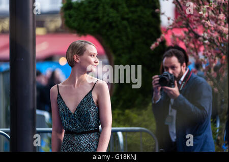 London, UK. 10th May 2016. Mia Wasikowska at the European premiere of 'Alice Through The Looking Glass' in London's Leicester Square. Wiktor Szymanowicz/Alamy Live News