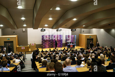 London, UK. 11th May, 2016. Former British Prime Minister Gordon Brown gives his first major public speech of the European referendum campaign at the London School of Economics and Political Science in London, England on May 11, 2016. Credit:  Han Yan/Xinhua/Alamy Live News Stock Photo