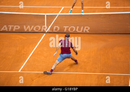 Roger Federer playing Alexander Zverev of Germany in the mens singles 2nd round at the BNL Tennis internationals in Rome, 2016 , Foro Italico, Roma, Italy, 11/05/16 Stock Photo