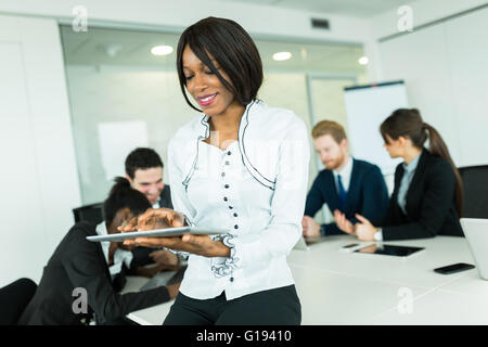 Business people working in a modern office Stock Photo