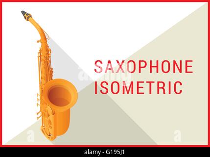 saxophone isometric flat 3d vector Stock Vector