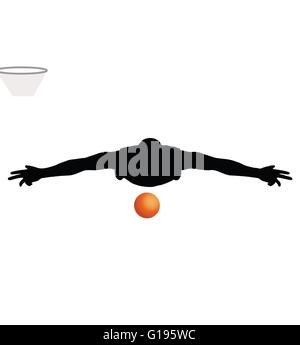 Vector Image - basketball player man silhouette isolated on white background Stock Vector