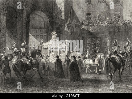 Queen Victoria's first visit to the City of London as queen, Temple Bar ceremony, 1837 Stock Photo