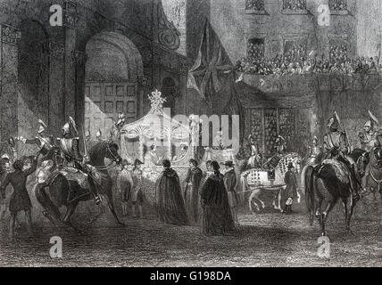 Queen Victoria's first visit to the City of London as queen, Temple Bar ceremony, 1837 Stock Photo